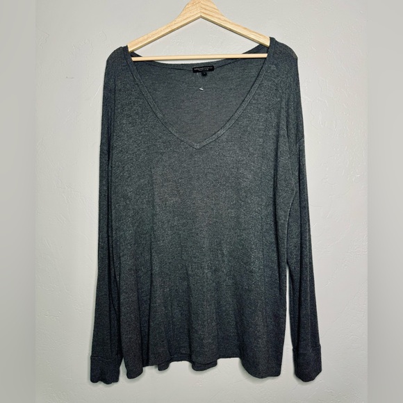 Beyond Yoga Dream Knit Long Sleeve Lightweight Modal Charcoal Gray SZ Large - Picture 2 of 11